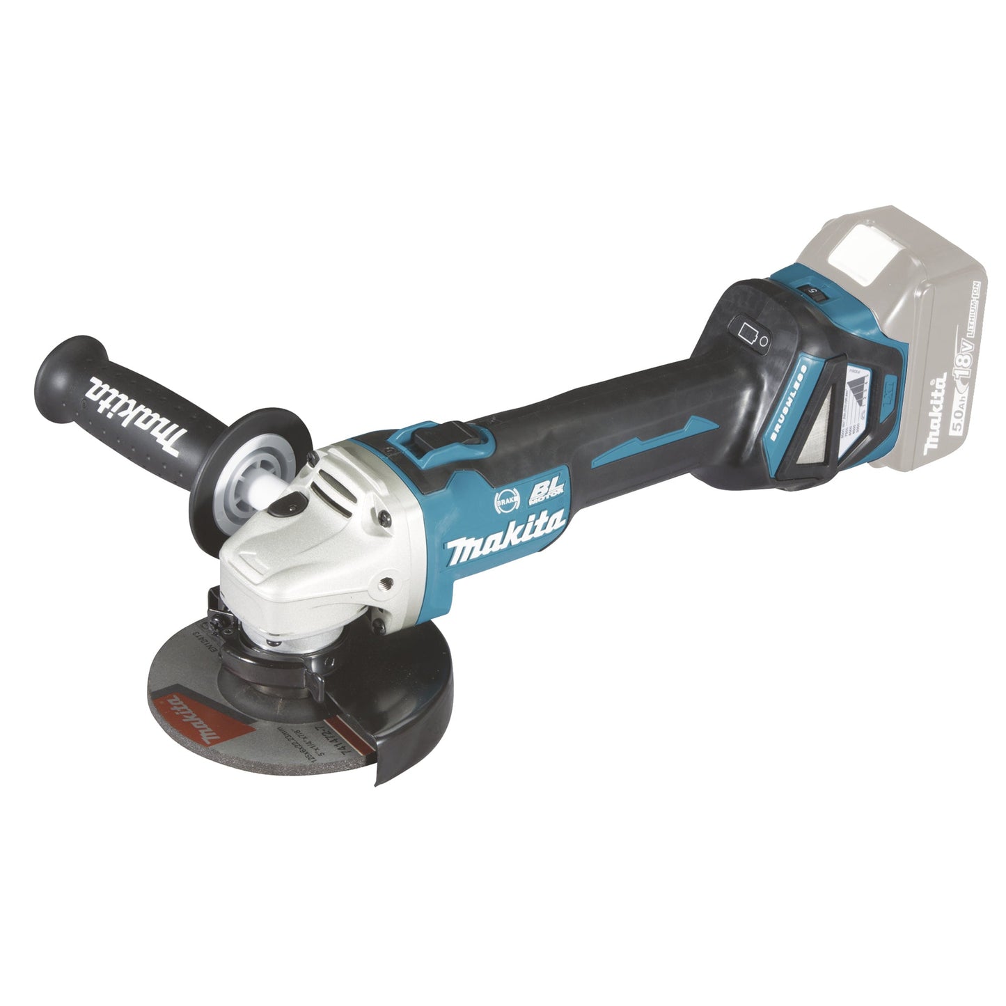 Makita® Winkelschleifer DGA513Z 660W 8.500 U/Min. Zubehör erforderlich erforderliches Zubehör: Makita Akku BL1850B, Akkuladegerät DC18RC