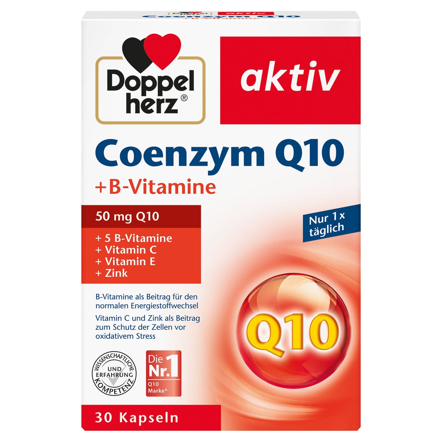Doppelherz Nahrungsergänzungsmittel aktiv Coenzym Q10 + B-Vitamine Kapsel 30 St./Pack.