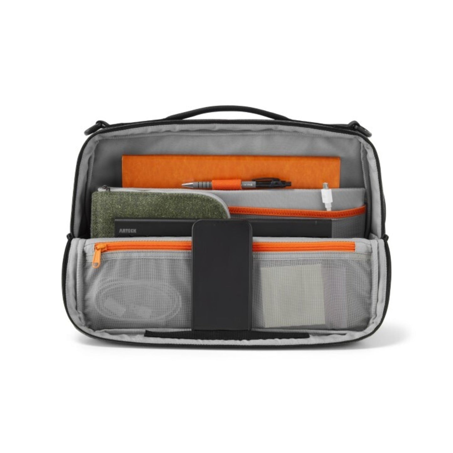Hotbox Notebookrucksack Adapt Reißverschluss gepolsterte Rückenstütze, leicht aufschiebbare Gepäckgriffe an der Rückseite, gepolstertes Laptopfach, verstärkter Boden, integrierter Telefon- oder Tabletständer bei aufgeplapptem Vorderteil, großes Innenfach