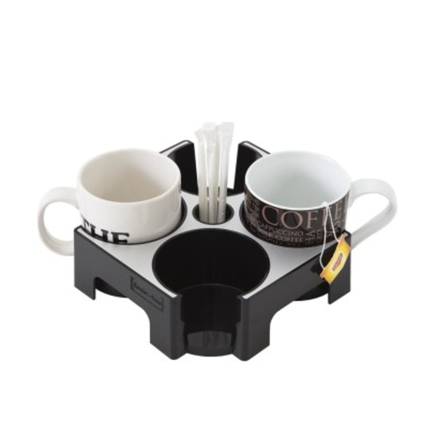 ALBA Becherhalter Rendezvous Mehrweg ABS Kunststoff/Aluminium, gebürstet aluminium/schwarz