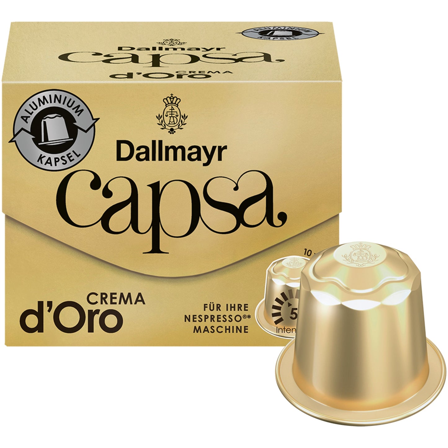 Dallmayr Kaffeekapsel capsa Nespresso® Maschine Crema d´Oro Intensität: 5 10 x 5,6 g/Pack.
