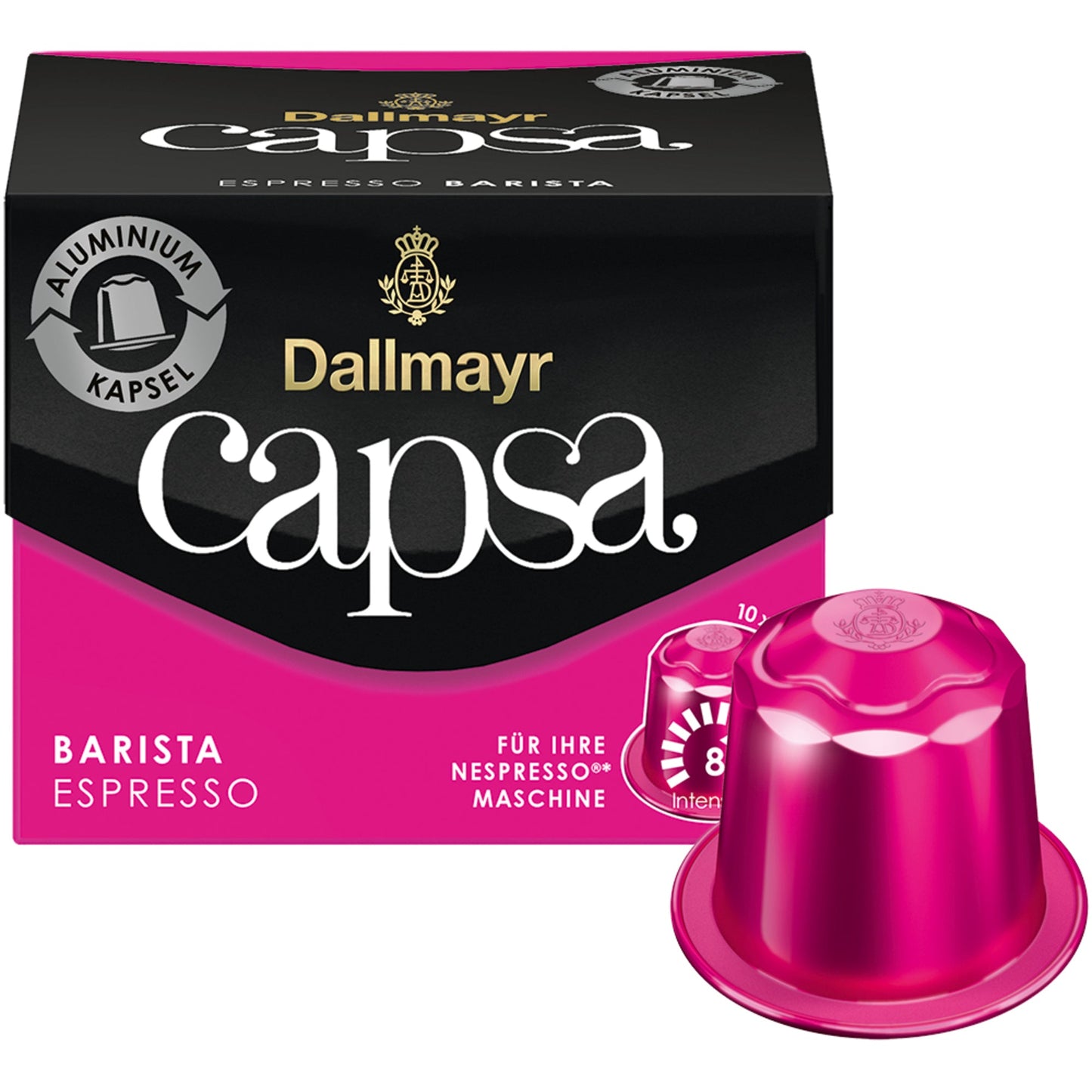 Dallmayr Espressokapsel capsa Nespresso® Maschine BARISTA Intensität: 8 10 x 5,6 g/Pack.