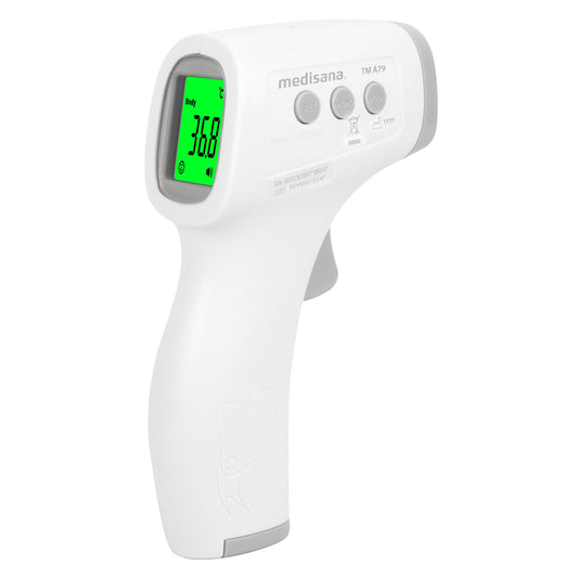 Medisana Fieberthermometer TM A79 Stirn Körper: 34 °C, Oberfläche: 0°C Körper: 43 °C, Oberfläche: 100°C Batterie AAA/Micro 2 Batterien