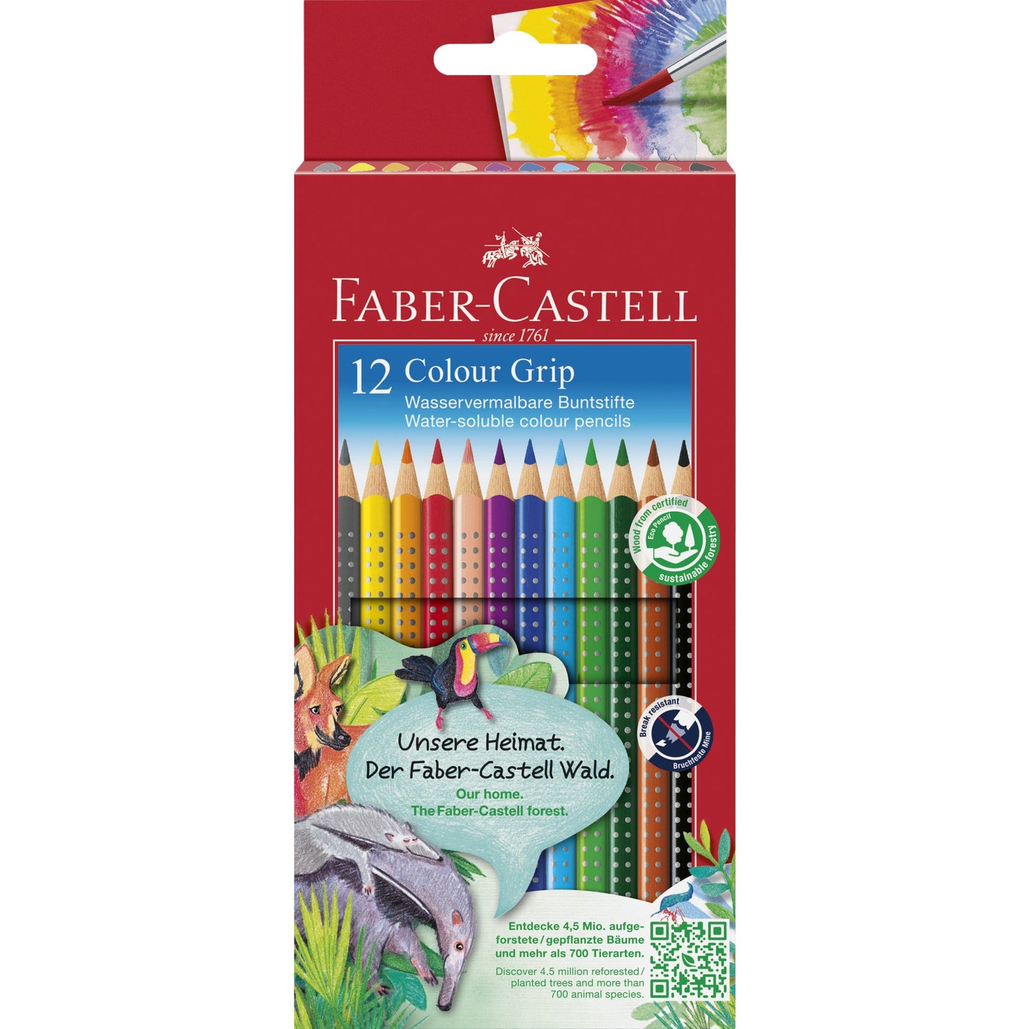 Faber-Castell Buntstift Colour GRIP farbig sortiert 12 St./Pack.