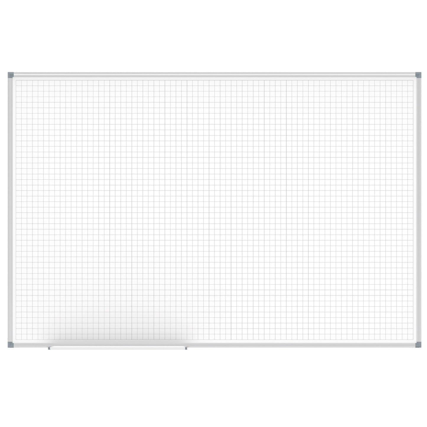 MAUL Rastertafel MAULstandard 150 x 100 cm (B x H) mit Ablageschale weiß kunststoffbeschichtet silber