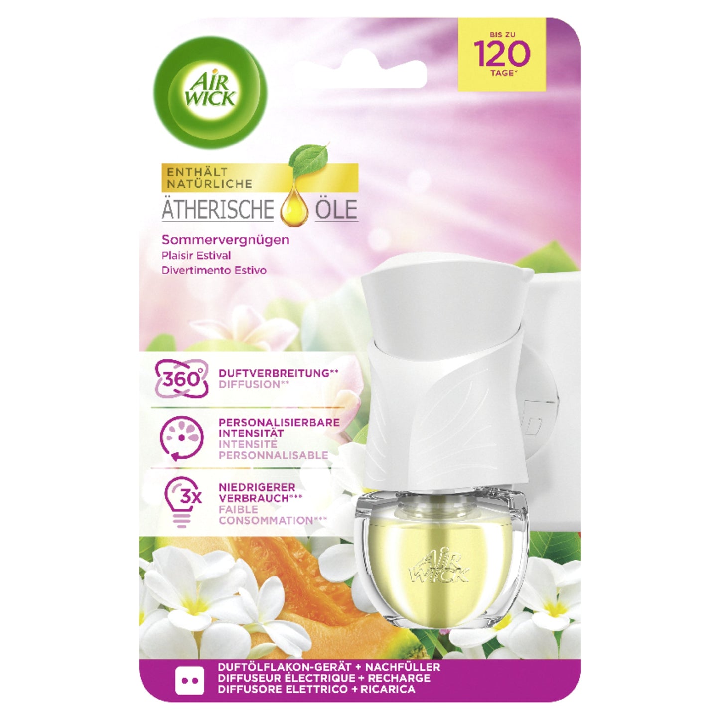 AIR-WICK Lufterfrischer Starter gefüllt inkl. Nachfüller Sommervergnügen 19 ml Kunststoff weiß