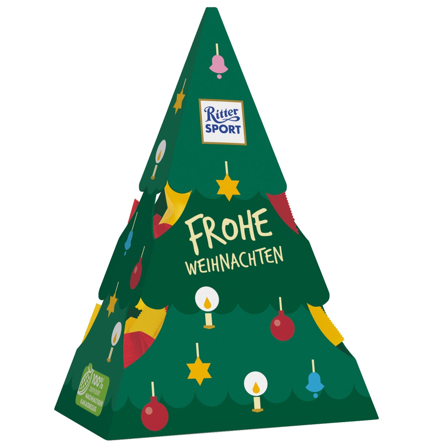 Ritter Sport Schokolade Weihnachtstanne Schoko Crisp, Mousse au Chocolat 53 g/Pack.