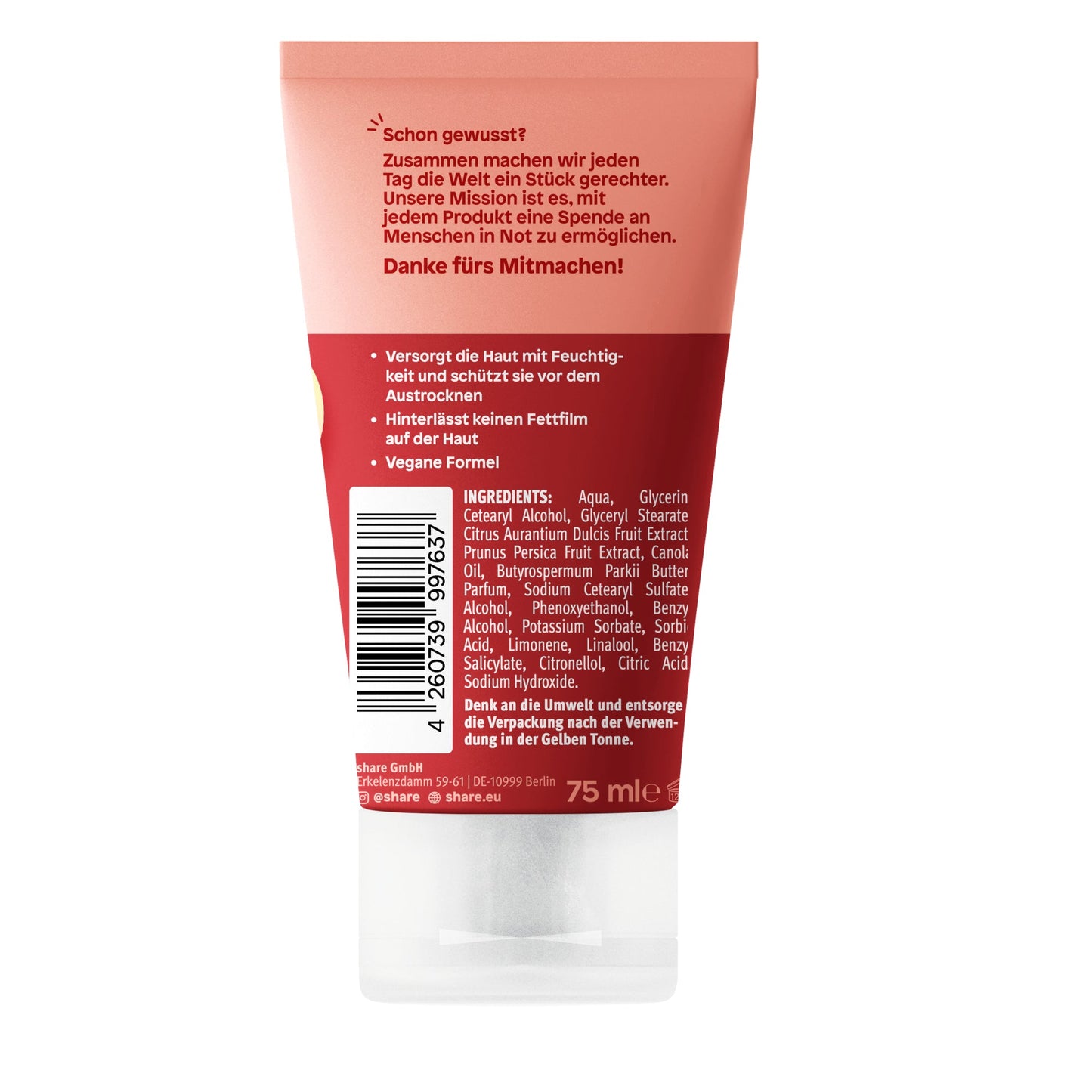 share Handcreme Pfirsich & Orange pH-Wert: 5,5-6,5 Tube Kunststoff 0,075l