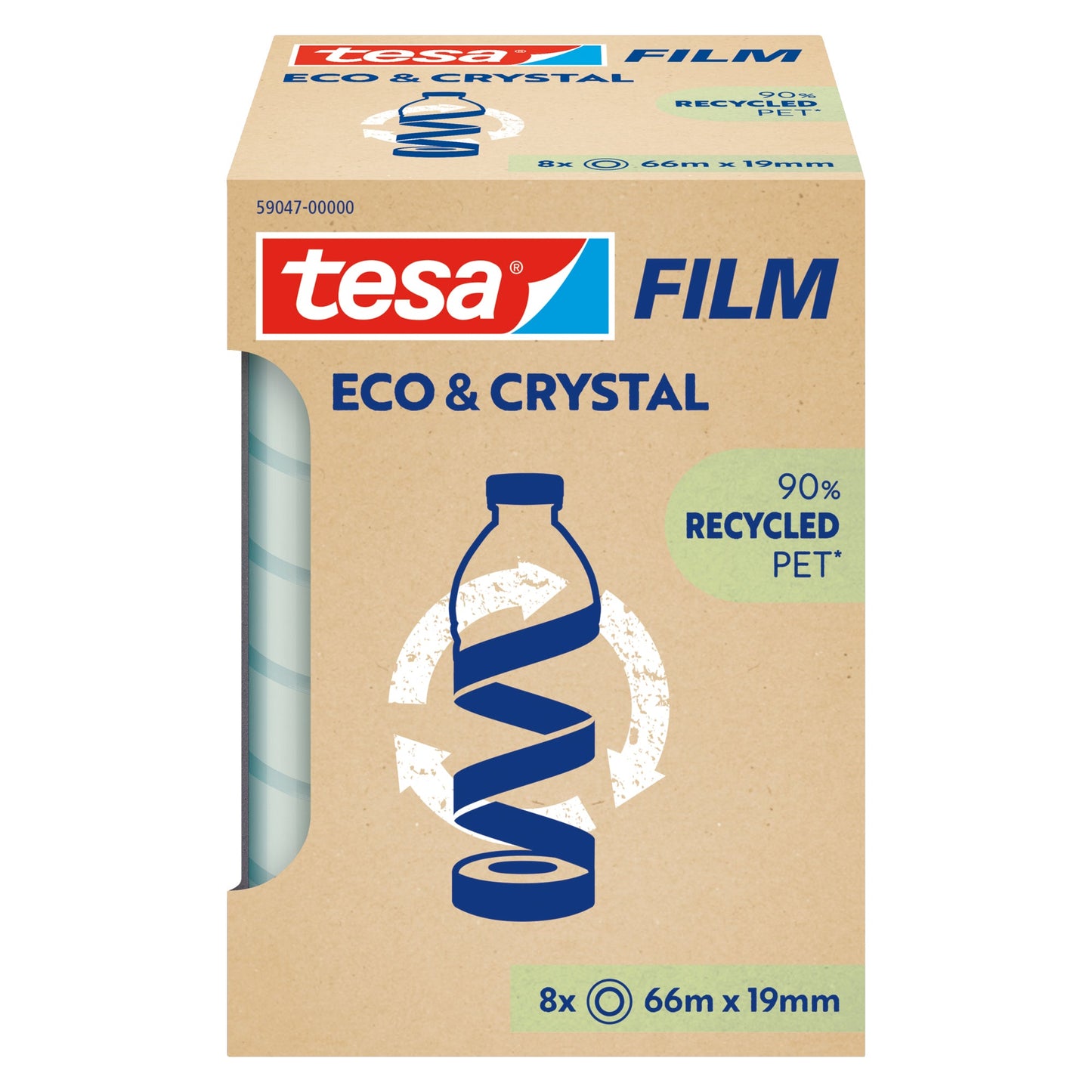 tesa® Klebefilm Eco & Crystal 19 mm x 66 m (B x L) einseitig klebend ohne Lösungsmittel Acrylat transparent 8 St./Pack.