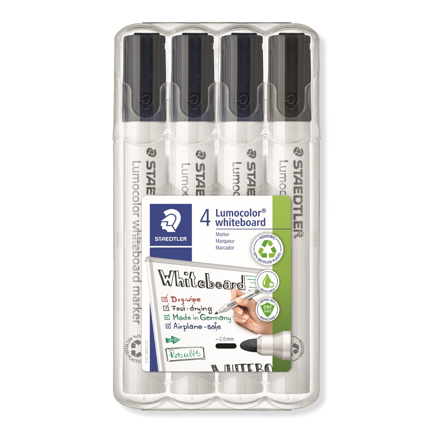 STAEDTLER® Whiteboardmarker Lumocolor® 351 2-5mm schwarz 4 St./Pack.