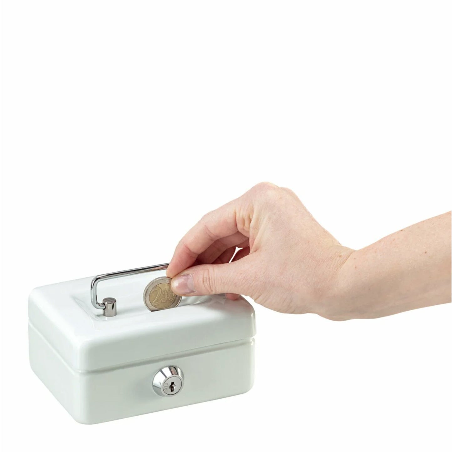 BURG-WÄCHTER Geldkassette Money 5012 12,5 x 6 x 9,5 cm (B x H x T) 5 Fächer für Hartgeld mit Schloss Stahl weiß