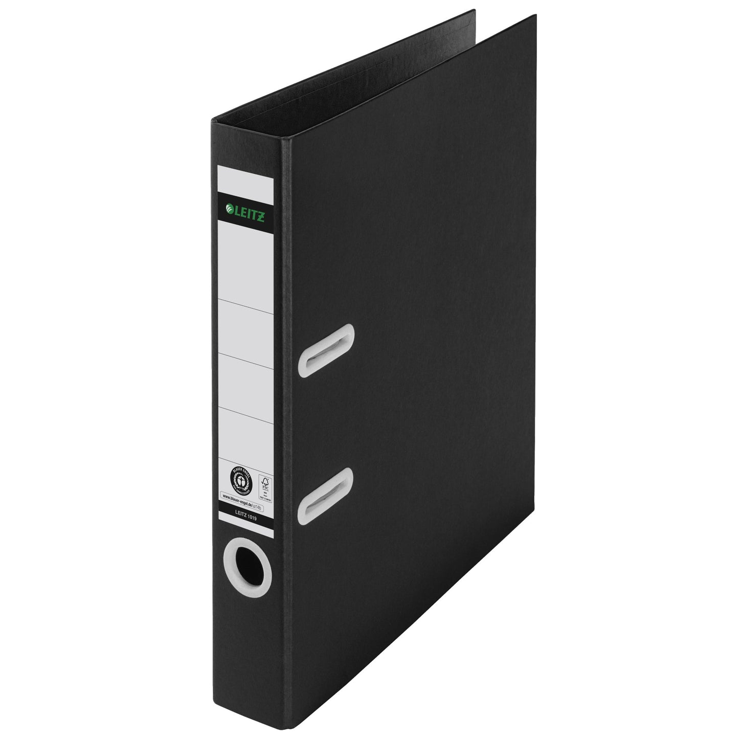 Leitz Ordner Recycle 50mm DIN A4 Rückenschild: geklebt mit Schlitzen Werkstoff: Karton, 100 % recycelt schwarz