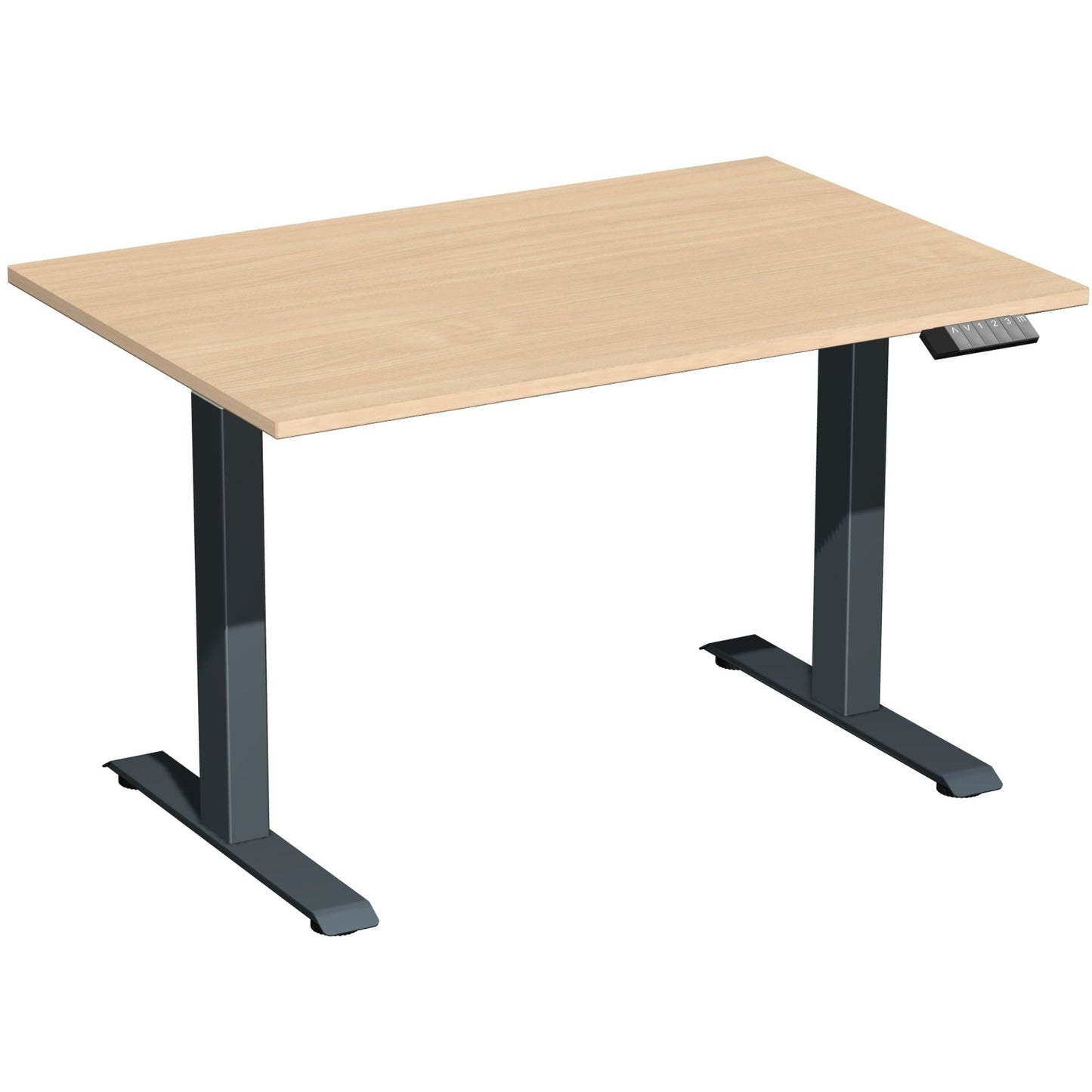 Geramöbel Schreibtisch Elevate Plus Maße: 1.200 x 630-1.280 x 800 mm (B x H x T) Dreischicht-Feinspan, melaminharzbeschichtet buche
