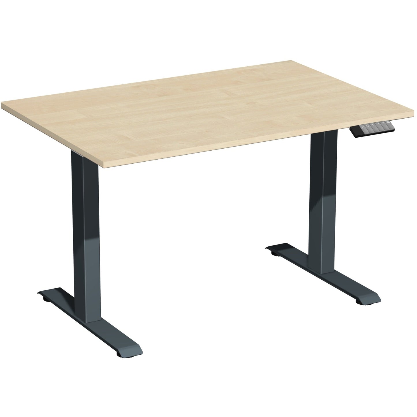 Geramöbel Schreibtisch Elevate Plus Maße: 1.200 x 630-1.280 x 800 mm (B x H x T) Dreischicht-Feinspan, melaminharzbeschichtet ahorn