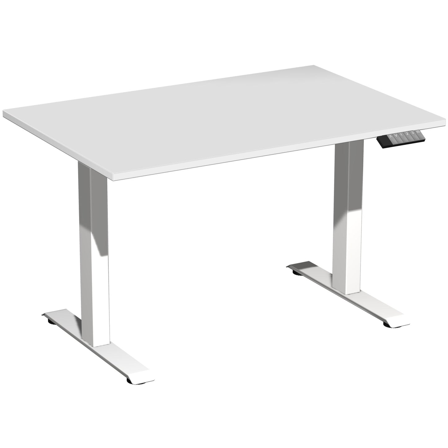 Geramöbel Schreibtisch Elevate Plus Maße: 1.200 x 630-1.280 x 800 mm (B x H x T) Dreischicht-Feinspan, melaminharzbeschichtet lichtgrau