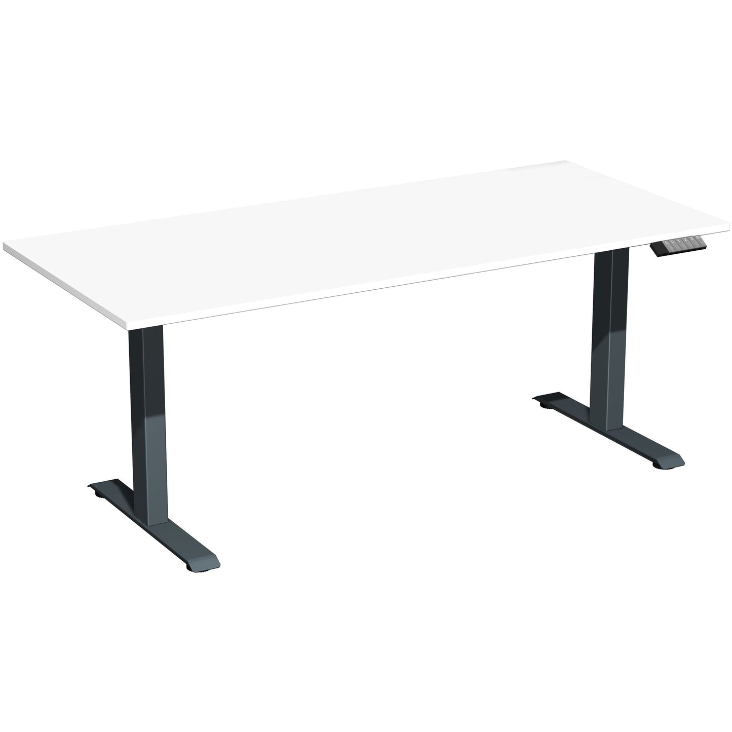 Geramöbel Schreibtisch Elevate Basic Maße: 1.600 x 730-1.230 x 800 mm (B x H x T) Dreischicht-Feinspan, melaminharzbeschichtet weiß