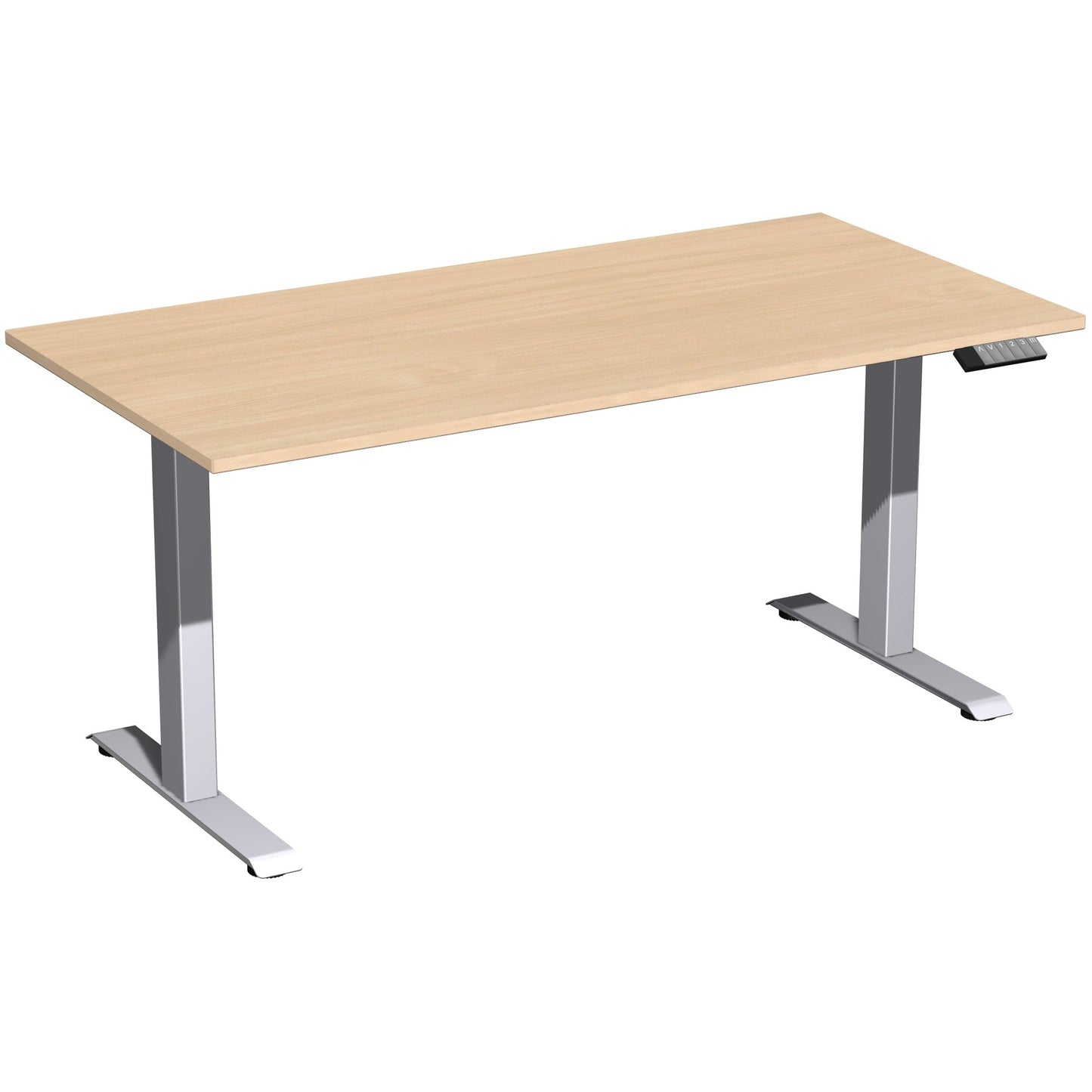 Geramöbel Schreibtisch Elevate Plus Maße: 1.600 x 630-1.280 x 800 mm (B x H x T) Dreischicht-Feinspan, melaminharzbeschichtet buche