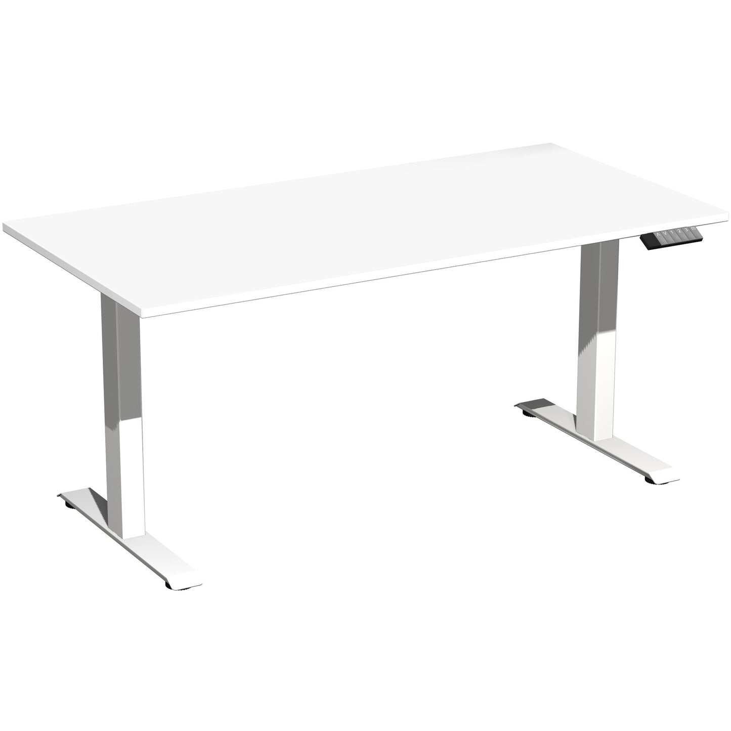 Geramöbel Schreibtisch Elevate Plus Maße: 1.600 x 630-1.280 x 800 mm (B x H x T) Dreischicht-Feinspan, melaminharzbeschichtet weiß