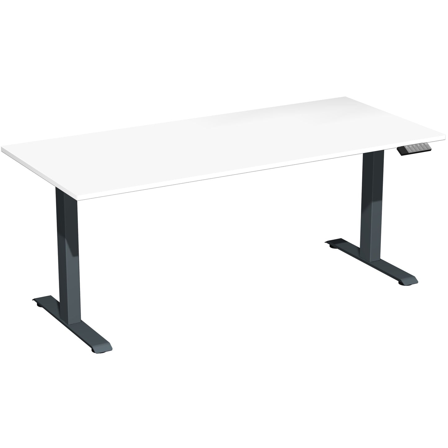 Geramöbel Schreibtisch Elevate Plus Maße: 1.800 x 630-1.280 x 800 mm (B x H x T) Dreischicht-Feinspan, melaminharzbeschichtet weiß