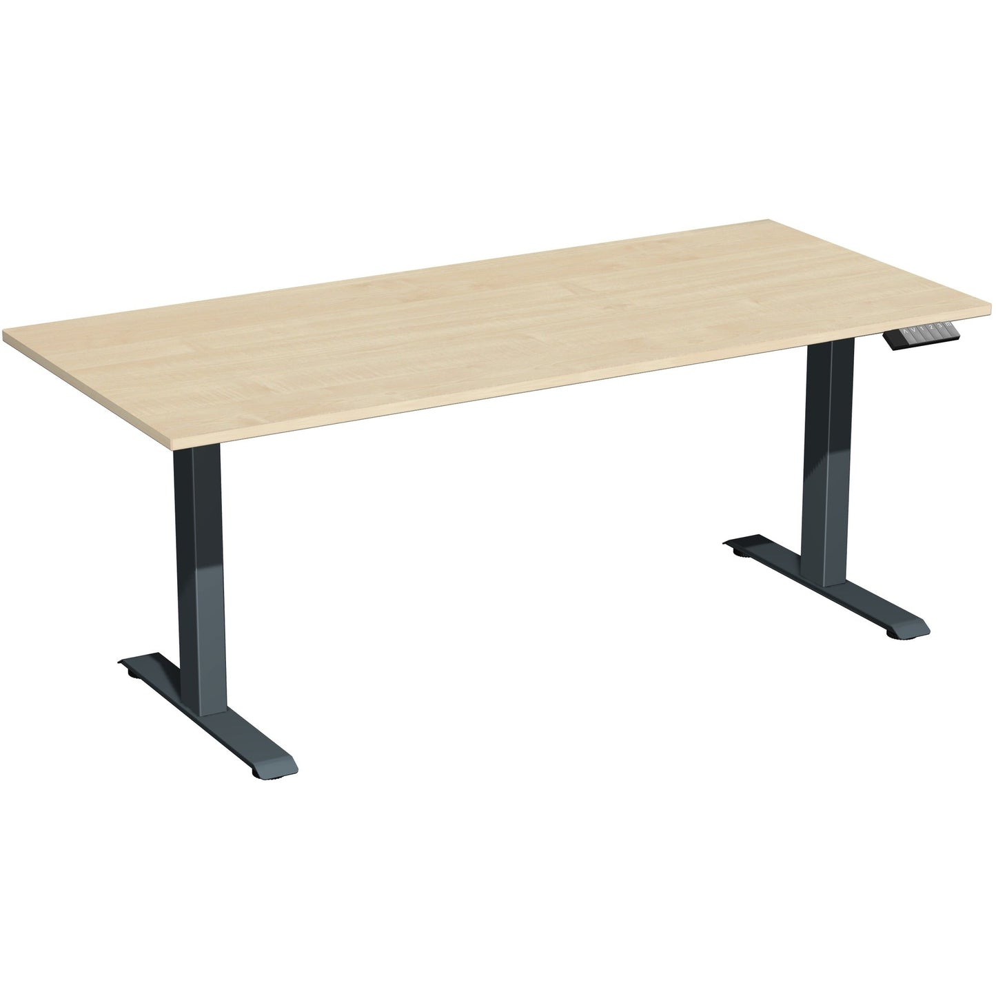 Geramöbel Schreibtisch Elevate Plus Maße: 1.800 x 630-1.280 x 800 mm (B x H x T) Dreischicht-Feinspan, melaminharzbeschichtet ahorn