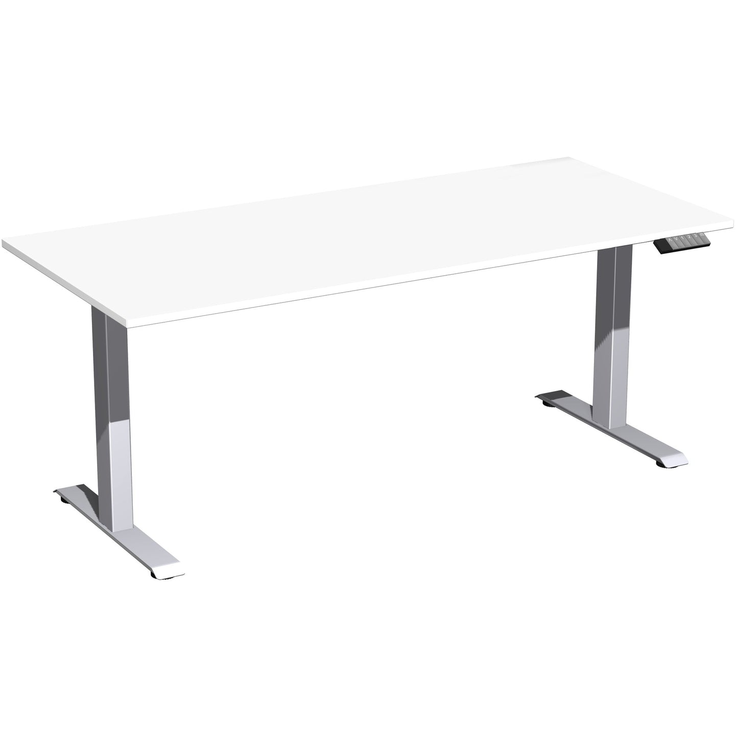 Geramöbel Schreibtisch Elevate Plus Maße: 1.800 x 630-1.280 x 800 mm (B x H x T) Dreischicht-Feinspan, melaminharzbeschichtet weiß