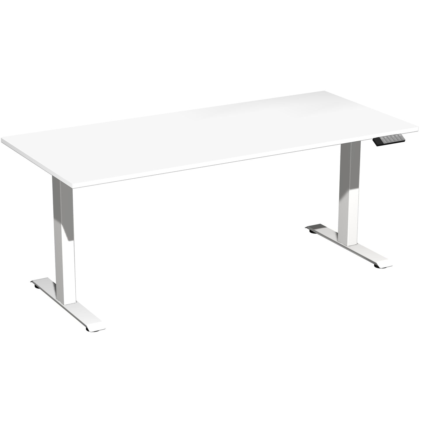 Geramöbel Schreibtisch Elevate Basic Maße: 1.800 x 730-1.230 x 800 mm (B x H x T) Dreischicht-Feinspan, melaminharzbeschichtet weiß