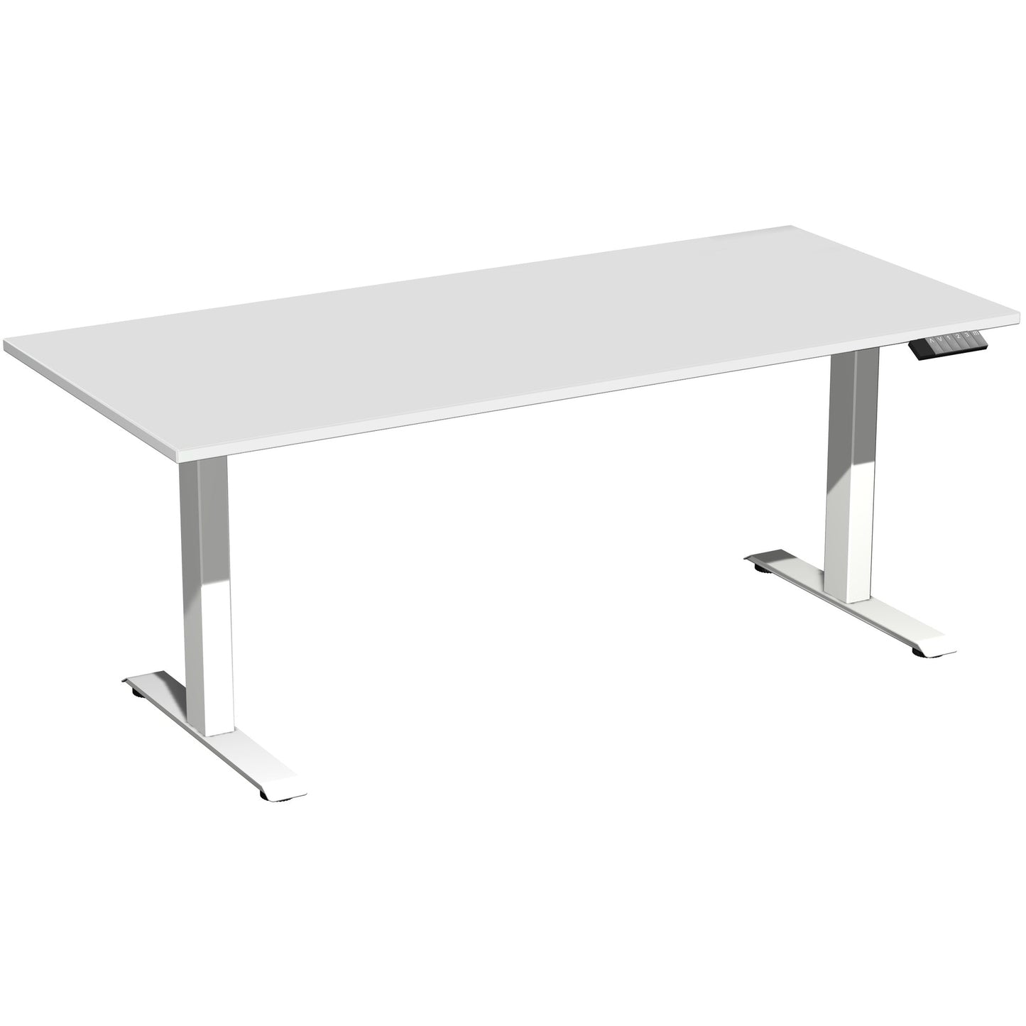 Geramöbel Schreibtisch Elevate Plus Maße: 1.800 x 630-1.280 x 800 mm (B x H x T) Dreischicht-Feinspan, melaminharzbeschichtet lichtgrau