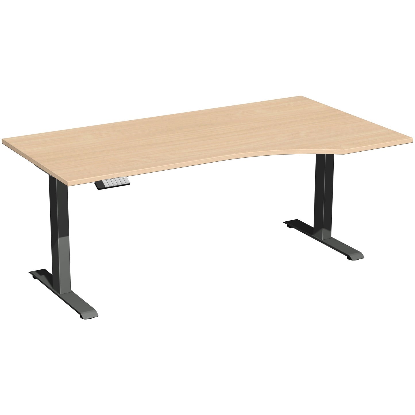 Geramöbel Schreibtisch Elevate Basic Maße: 1.800 x 730-1.230 x 1.000 mm (B x H x T) Dreischicht-Feinspan, melaminharzbeschichtet buche