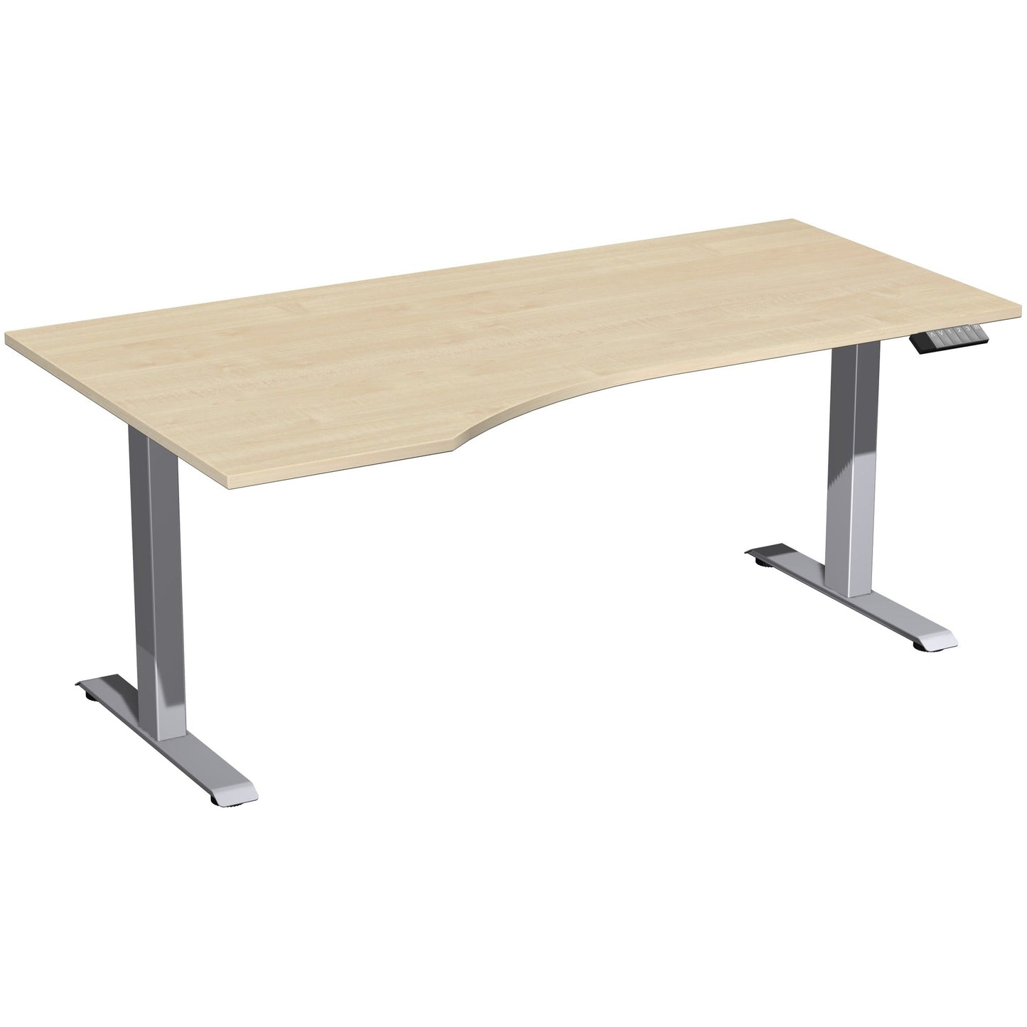 Geramöbel Schreibtisch Elevate Basic Maße: 1.800 x 730-1.230 x 1.000 mm (B x H x T) Dreischicht-Feinspan, melaminharzbeschichtet ahorn