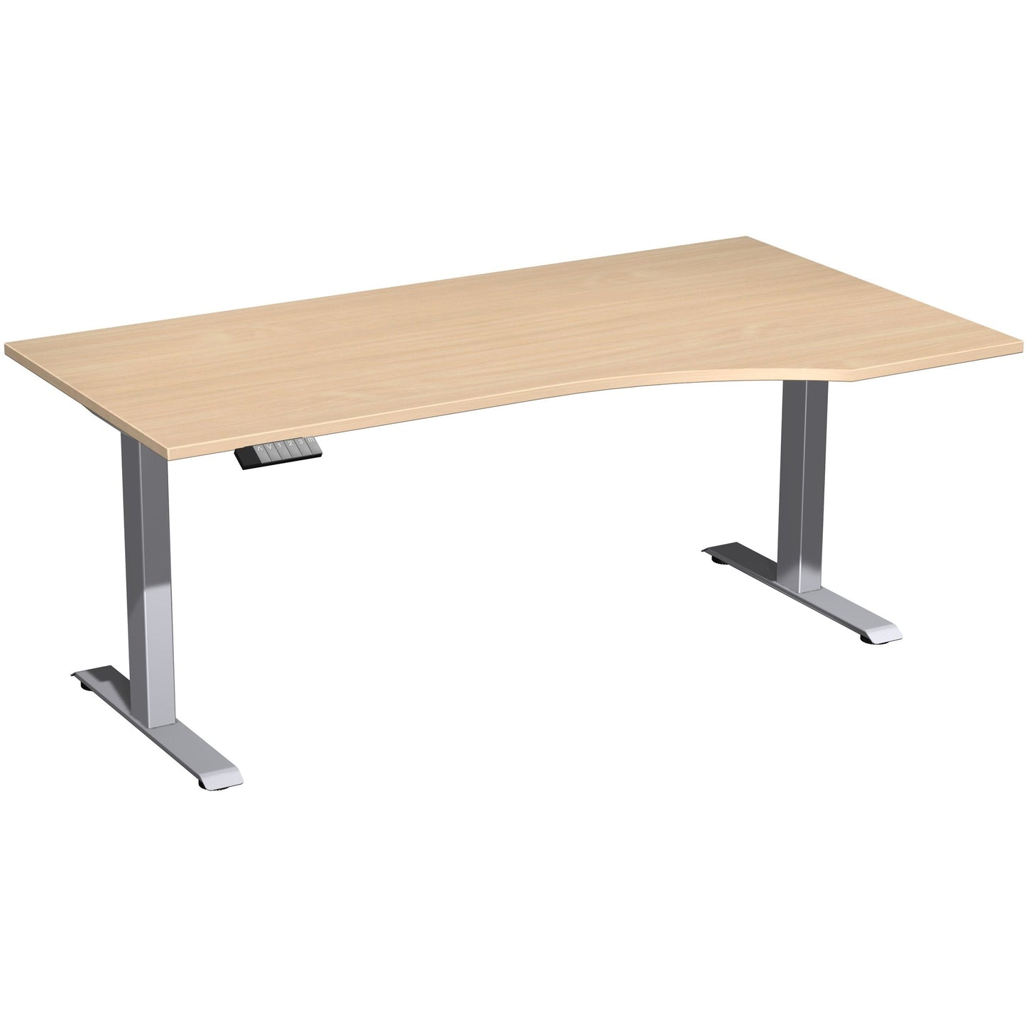 Geramöbel Schreibtisch Elevate Plus Maße: 1.800 x 630-1.280 x 1.000 mm (B x H x T) Dreischicht-Feinspan, melaminharzbeschichtet buche