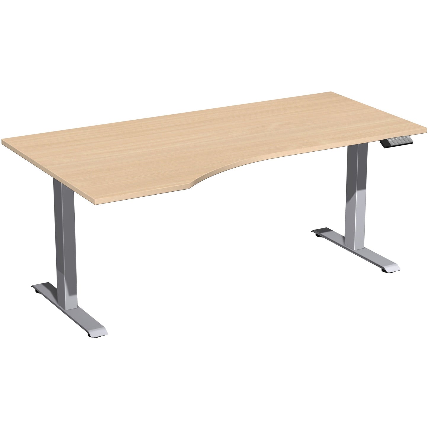 Geramöbel Schreibtisch Elevate Plus Maße: 1.800 x 630-1.280 x 1.000 mm (B x H x T) Dreischicht-Feinspan, melaminharzbeschichtet buche