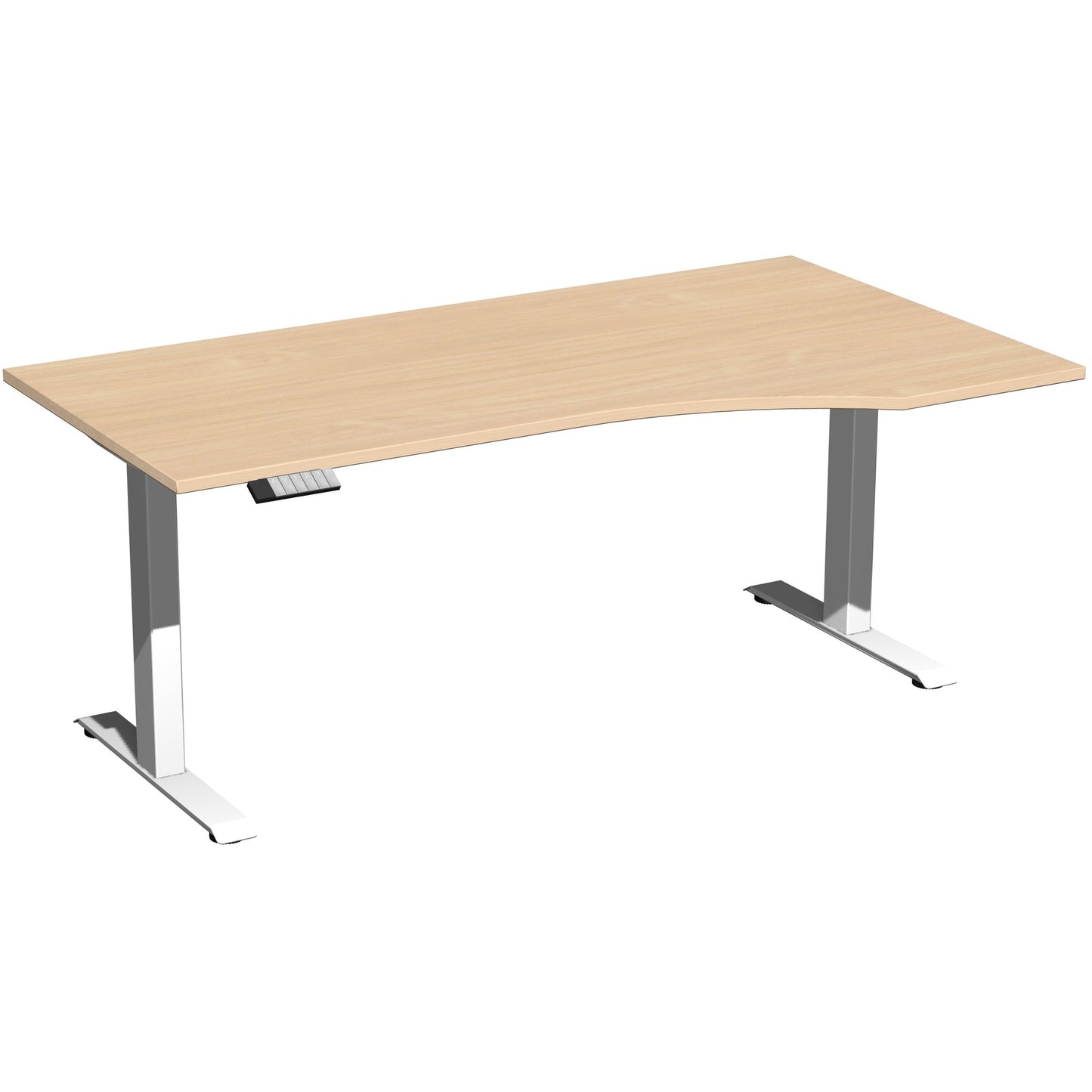 Geramöbel Schreibtisch Elevate Plus Maße: 1.800 x 630-1.280 x 1.000 mm (B x H x T) Dreischicht-Feinspan, melaminharzbeschichtet buche