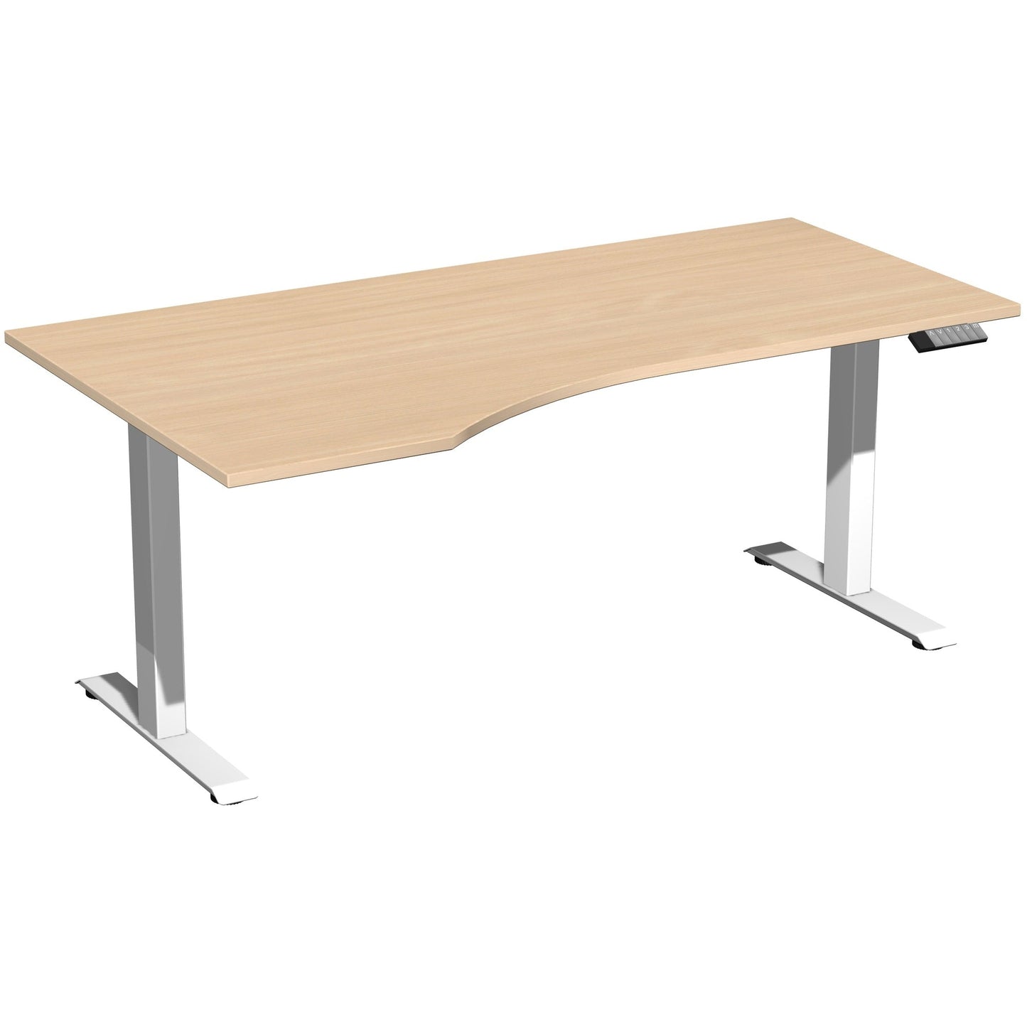 Geramöbel Schreibtisch Elevate Basic Maße: 1.800 x 730-1.230 x 1.000 mm (B x H x T) Dreischicht-Feinspan, melaminharzbeschichtet buche
