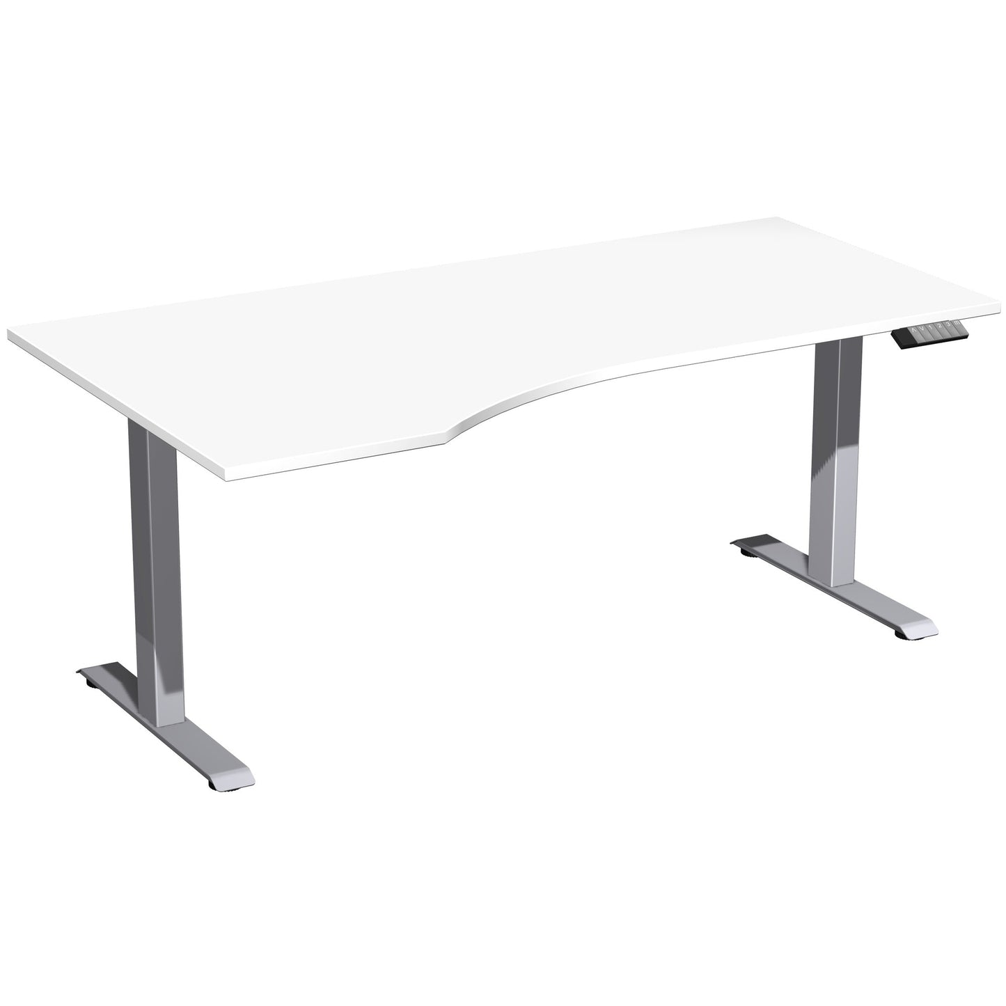 Geramöbel Schreibtisch Elevate Plus Maße: 1.800 x 630-1.280 x 1.000 mm (B x H x T) Dreischicht-Feinspan, melaminharzbeschichtet weiß