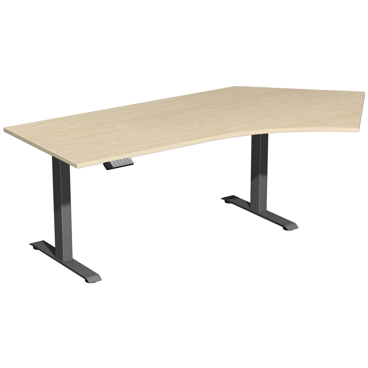 Geramöbel Schreibtisch Elevate Basic Maße: 2.166 x 730-1.230 x 1.130 mm (B x H x T) Dreischicht-Feinspan, melaminharzbeschichtet ahorn