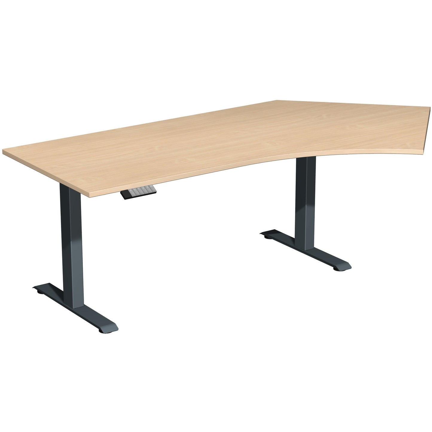 Geramöbel Schreibtisch Elevate Basic Maße: 2.166 x 730-1.230 x 1.130 mm (B x H x T) Dreischicht-Feinspan, melaminharzbeschichtet buche