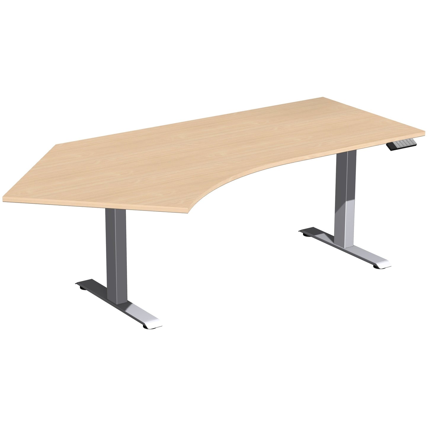 Geramöbel Schreibtisch Elevate Plus Maße: 2.166 x 630-1.280 x 1.130 mm (B x H x T) Dreischicht-Feinspan, melaminharzbeschichtet buche