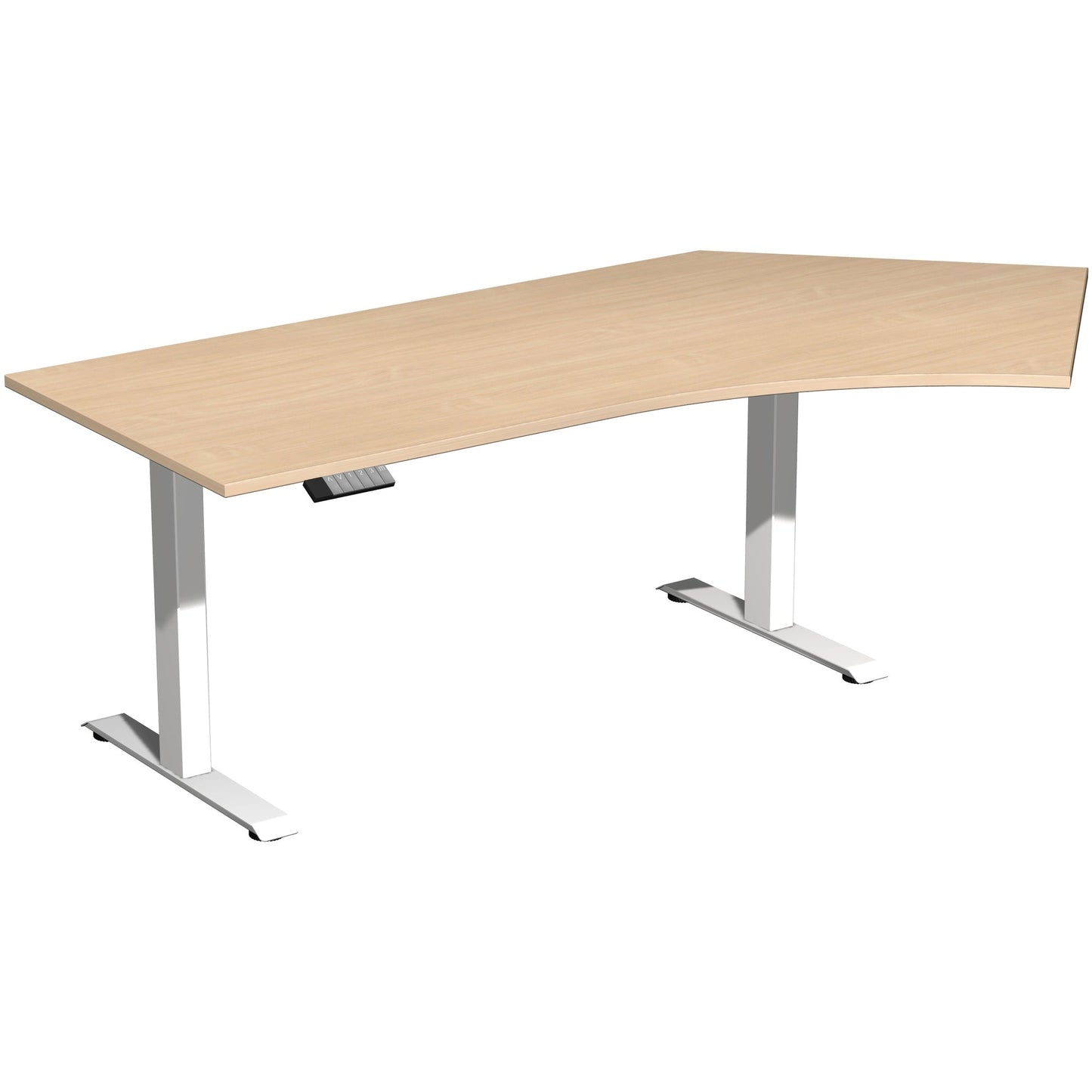 Geramöbel Schreibtisch Elevate Plus Maße: 2.166 x 630-1.280 x 1.130 mm (B x H x T) Dreischicht-Feinspan, melaminharzbeschichtet buche