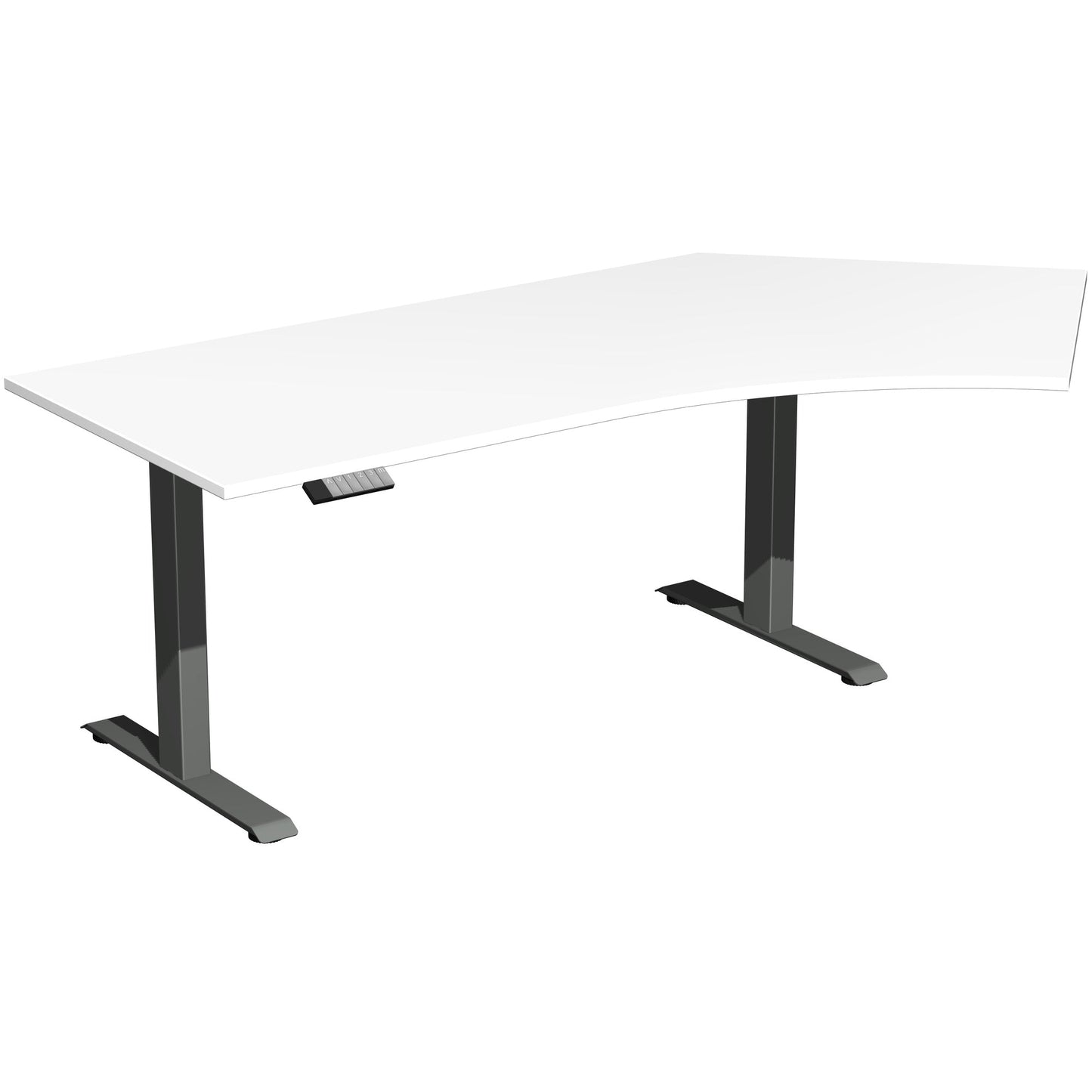 Geramöbel Schreibtisch Elevate Plus Maße: 2.166 x 630-1.280 x 1.130 mm (B x H x T) Dreischicht-Feinspan, melaminharzbeschichtet weiß