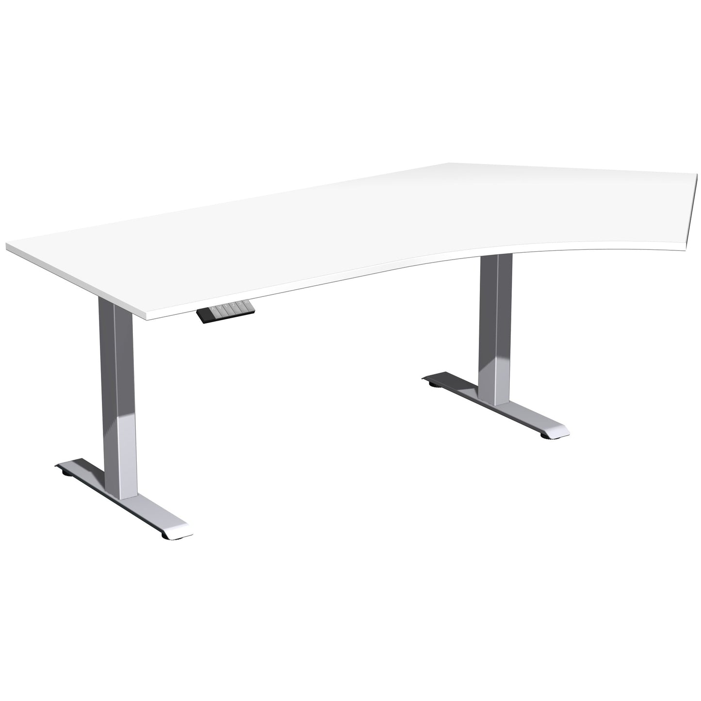 Geramöbel Schreibtisch Elevate Plus Maße: 2.166 x 630-1.280 x 1.130 mm (B x H x T) Dreischicht-Feinspan, melaminharzbeschichtet weiß