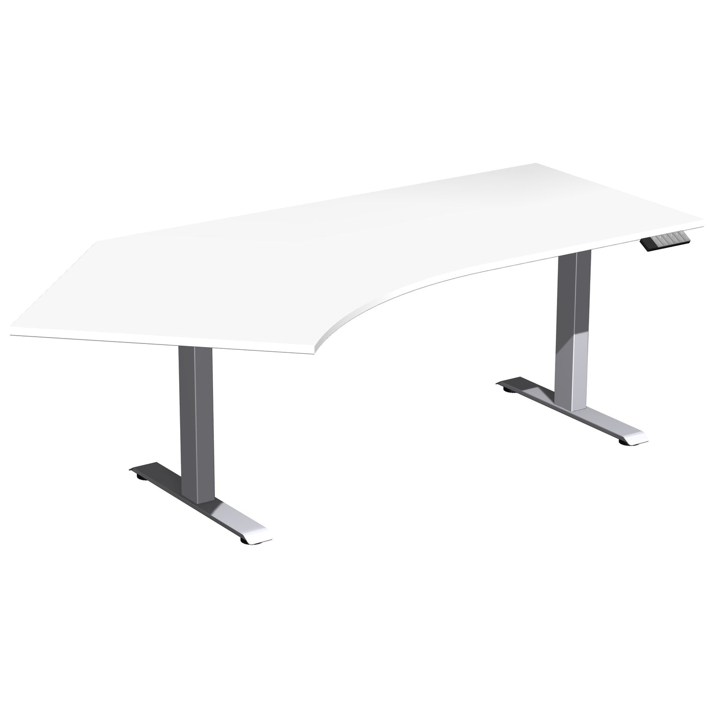 Geramöbel Schreibtisch Elevate Plus Maße: 2.166 x 630-1.280 x 1.130 mm (B x H x T) Dreischicht-Feinspan, melaminharzbeschichtet weiß