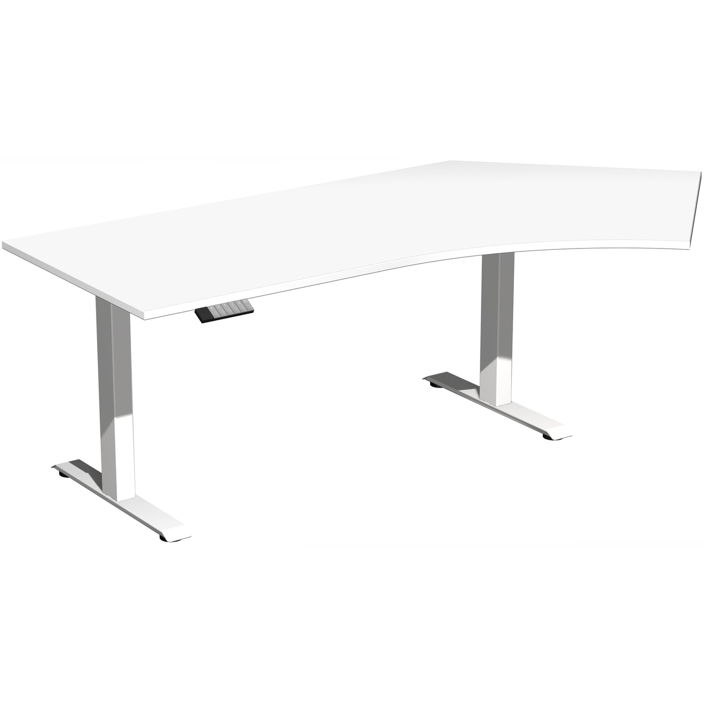 Geramöbel Schreibtisch Elevate Basic Maße: 2.166 x 730-1.230 x 1.130 mm (B x H x T) Dreischicht-Feinspan, melaminharzbeschichtet weiß