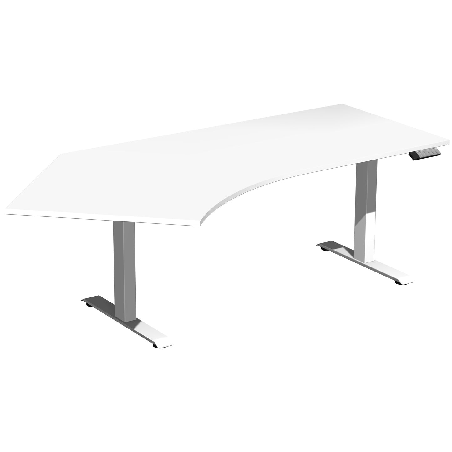 Geramöbel Schreibtisch Elevate Plus Maße: 2.166 x 630-1.280 x 1.130 mm (B x H x T) Dreischicht-Feinspan, melaminharzbeschichtet weiß