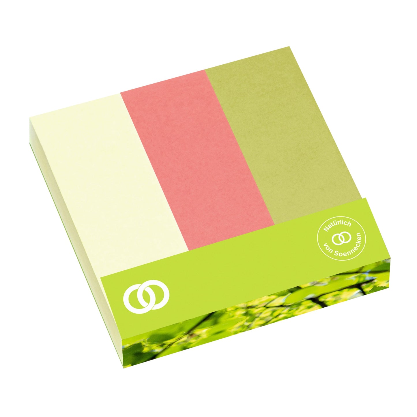 Soennecken Haftmarker oeco Recycling 75 x 25 mm (B x H) maigrün, rot, gelb 100 Bl./Block 3 Block/Pack.