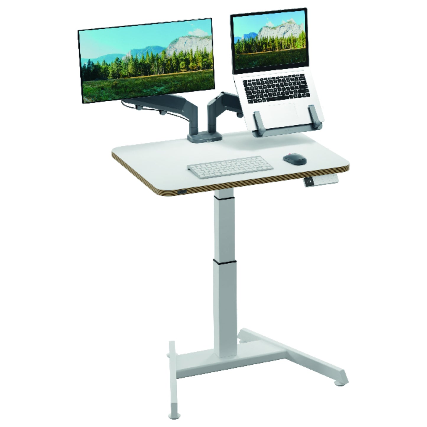 Leitz Schreibtisch Ergo Maße: 600 x 650-1.300 x 800 mm (B x H x T) Spanplatte weiß