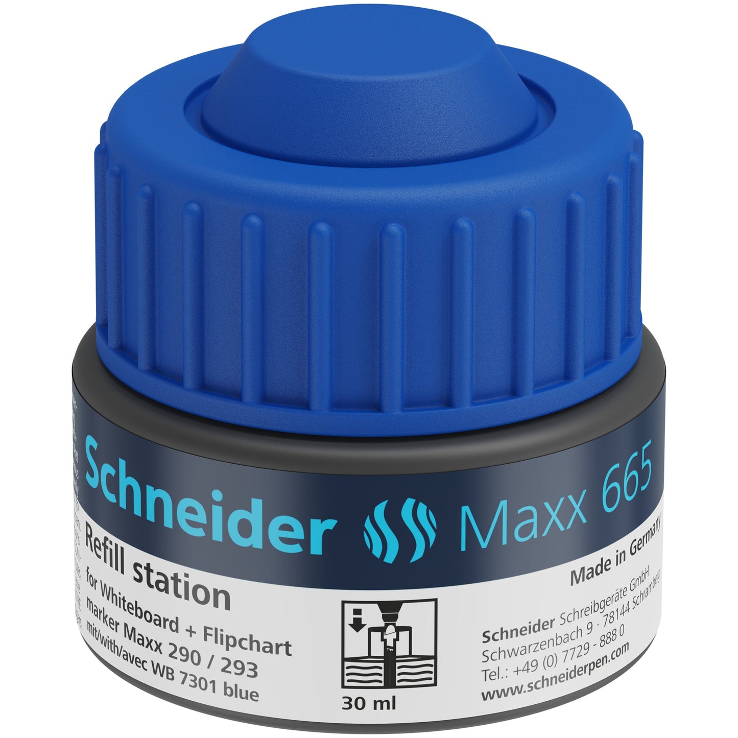 Schneider Nachfülltinte Marker Refill-Station Maxx 665 Fässchen blau 30ml