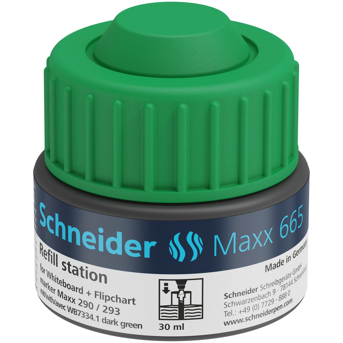 Schneider Nachfülltinte Marker Refill-Station Maxx 665 Fässchen grün 30ml