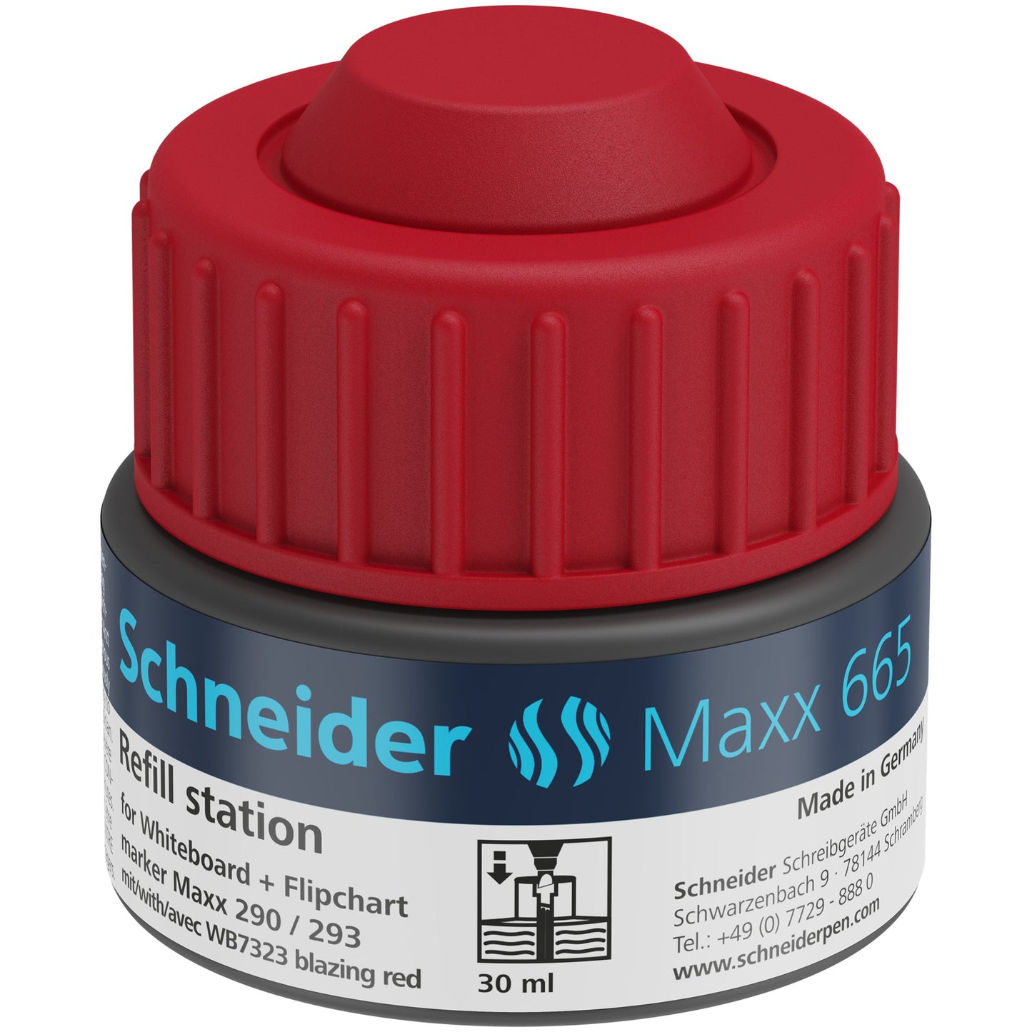 Schneider Nachfülltinte Marker Refill-Station Maxx 665 Fässchen rot 30ml