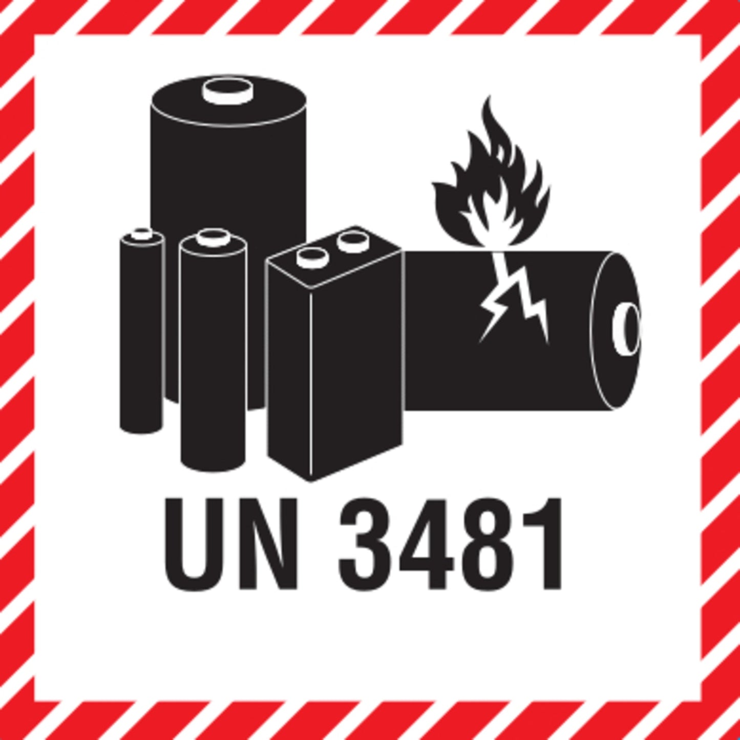 DR-Label Hinweisetikett Batterielabel 100 x 100 mm (B x H) Papier weiß 1.000 Etik./Pack.