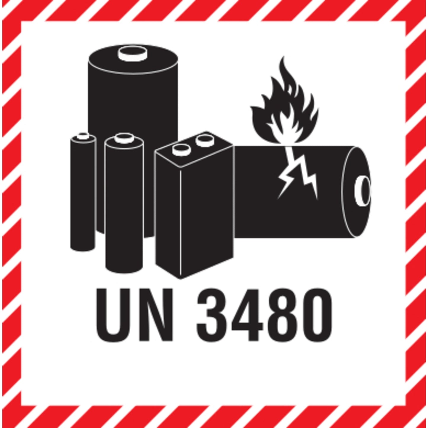 DR-Label Hinweisetikett Batterielabel 100 x 100 mm (B x H) Papier weiß 1.000 Etik./Pack.